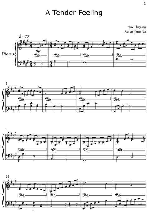A Tender Feeling Sheet Music For Piano