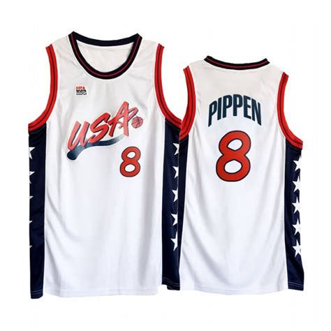 Wo finde ich basketball trikot rockets zu einem guten preis? USA-Team Scottie Pippen # 8 Weiß 1996 Olympiade Basketball ...