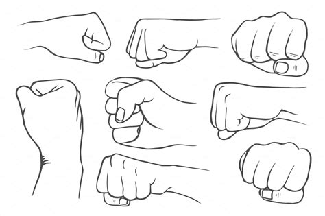 Set Of Fists Custom Designed Illustrations Creative Market
