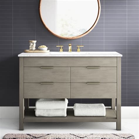 The versatility of the product, as well as the stunning textured color palette, allows for a very sophisticated look. 48 Bathroom Vanity With Makeup Area : Design Element ...