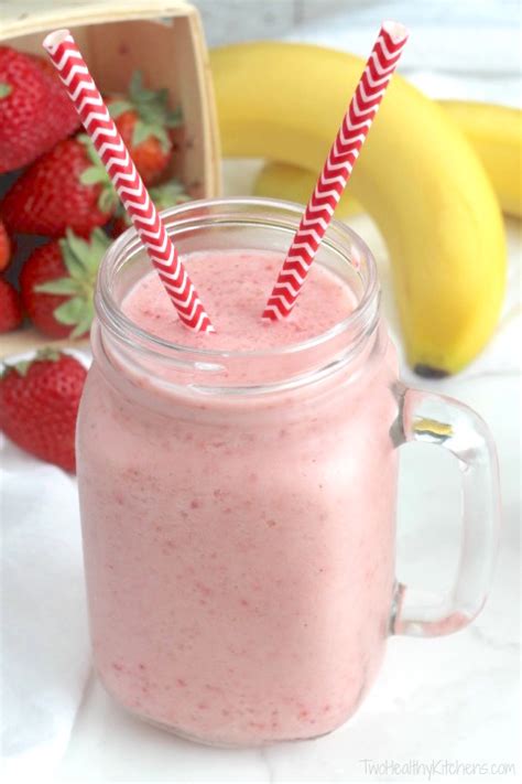 Classic Strawberry Banana Smoothie Two Healthy Kitchens