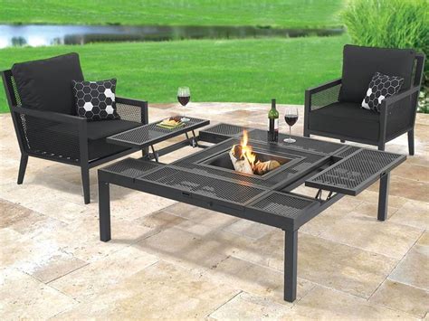 Table is topped with easy to clean tempered glass; Outdoor Coffee Table Design Images Photos Pictures