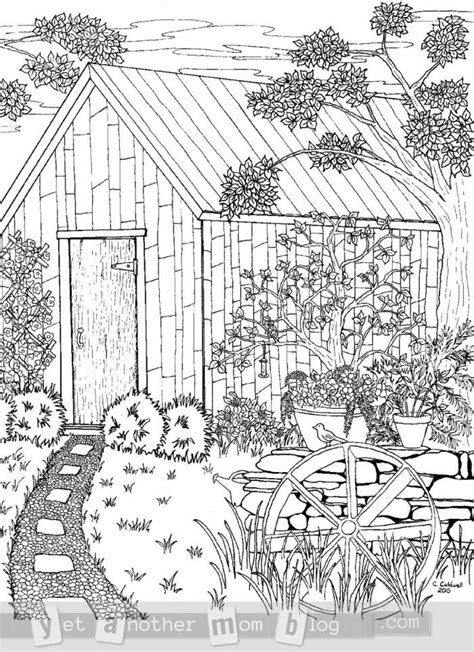 Coloring Page Garden Scene Garden Coloring Pages Coloring Pages For