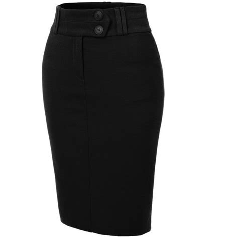 le3no womens fitted high waisted midi skirt with stretch €20 liked on polyvore featuring
