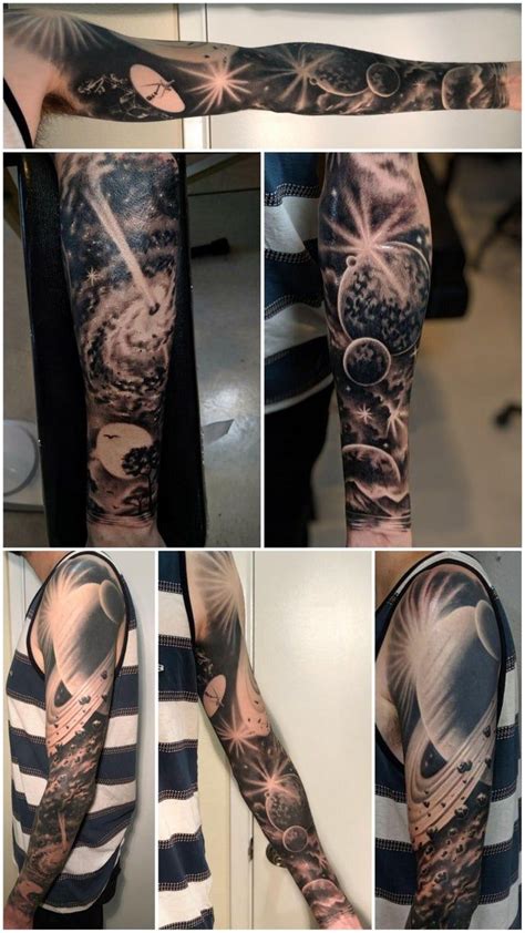 Black And Gray Space Sleeve By Tyler Andrews At Have And Hold Tattoo