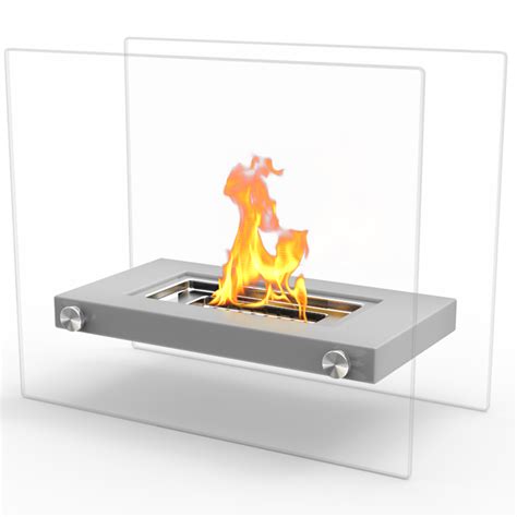 Monrow Ventless Tabletop Portable Bio Ethanol Fireplace In Gray
