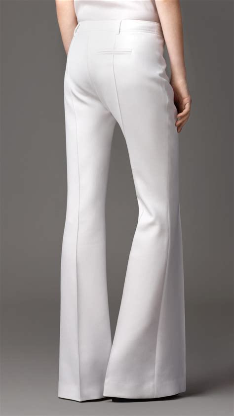 Lyst Burberry Tailored Flared Trousers In White