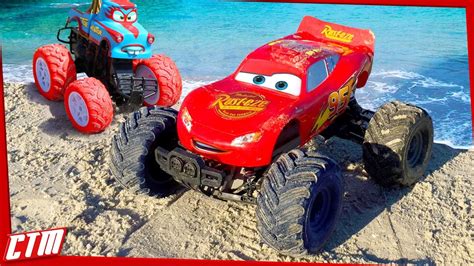 Disney Pixar Cars Toon Monster Truck Mcqueen Andtormentor Tow Mater