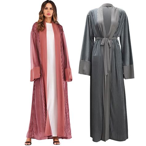 open velvet kaftan abaya kimono sequin muslim dress islam abayas for women dubai caftan prayer
