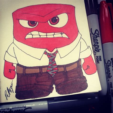 Sharpie Drawing Of Anger From Disney Pixars Inside Out M