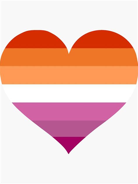 Lesbian Flag Heart Shape Sticker For Sale By Seren0 Redbubble