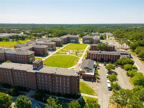 Aerial Drone Photo University Of North Carolina At Wilmington Stock