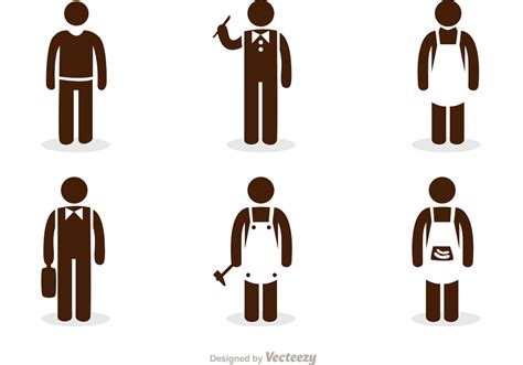 Work Stick Figure Icons Vector Pack Download Free Vector Art Stock