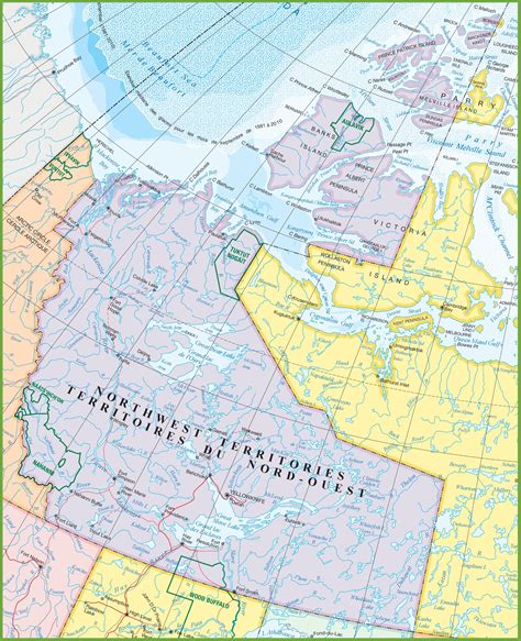 Large Detailed Map Of Northwest Territories With Cities And Towns