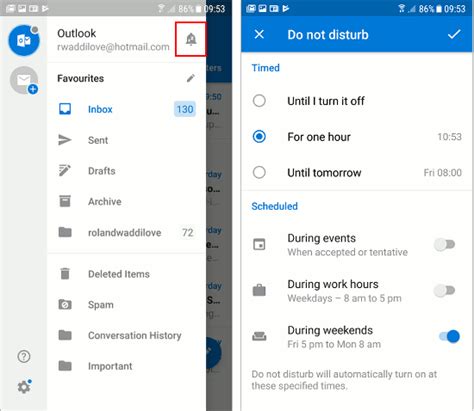 The app has push permissions disabled. How does Do Not Disturb work in Outlook for mobile? | Nerd ...