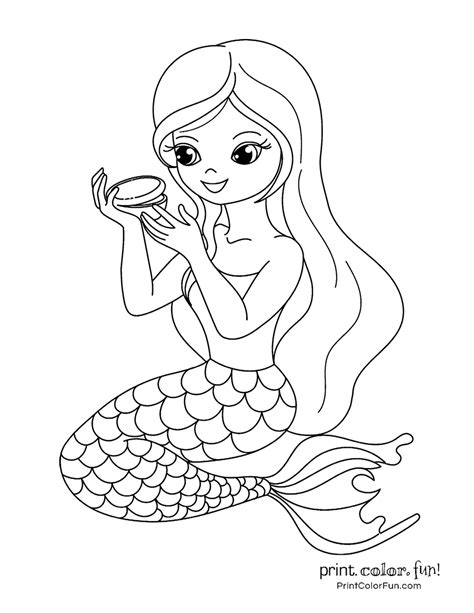 Printable Mermaid Coloring Pages Sketch Coloring Page