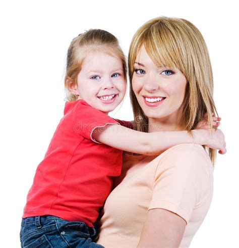 Sonrisa Feliz De La Madre Y Del Niño Aislada Imagen De Archivo Imagen