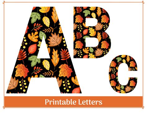 Fall Leaves Alphabet Letter Clip Art Digital Alphabet Fall Etsy