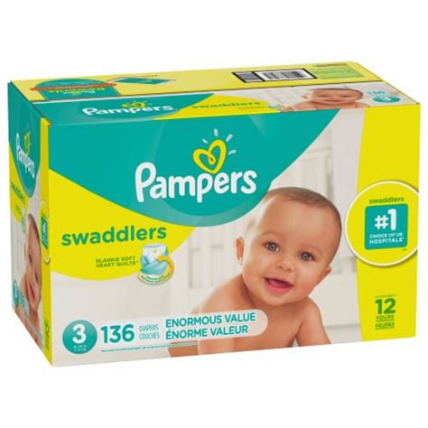 Pampers Swaddlers Baby Diapers Size 3 16 28 Lbs 136 Count Kroger