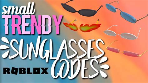 12 Trendy Sunglasses Ids And Links Roblox Glasses Codes Youtube