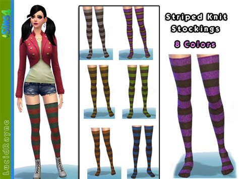 The Sims Resource Striped Knit Stockings