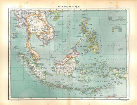 1889 Vintage Map Asian Archipelago Philippines Sumatra Etsy Map