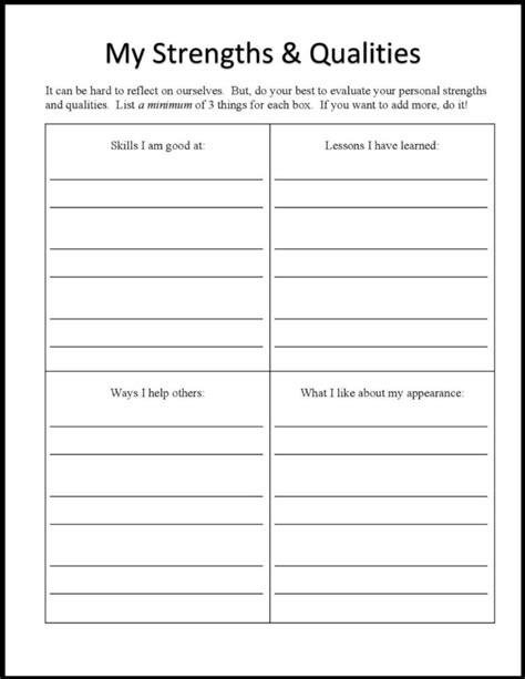Free Printable Self Esteem Worksheets Ronald Worksheets