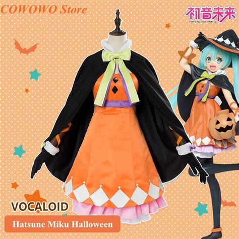anime vocaloid hatsune miku halloween carnival dress uniform cosplay costume full set for women