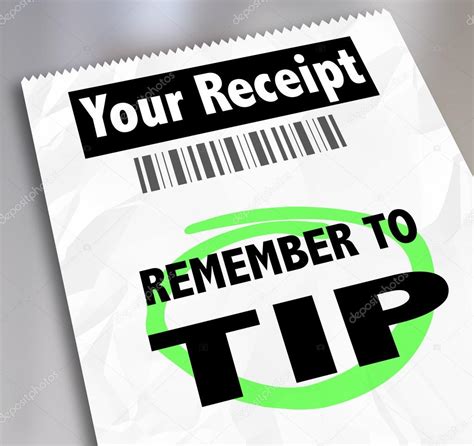 Remember To Tip Words On A Paper Receipt — Stock Photo © Iqoncept 63777173