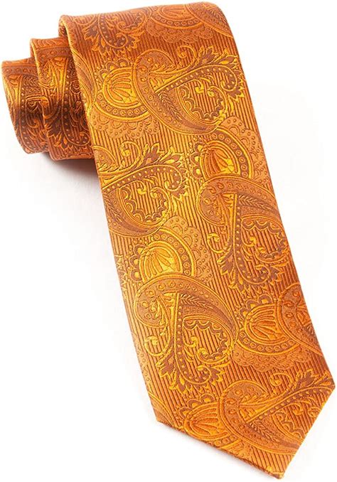 The Tie Bar 100 Woven Silk Burnt Orange Rust Paisley Tie At Amazon