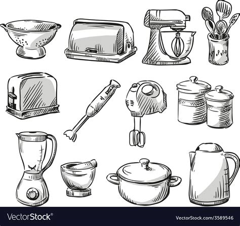 Set Of Kitchen Appliance Royalty Free Vector Image