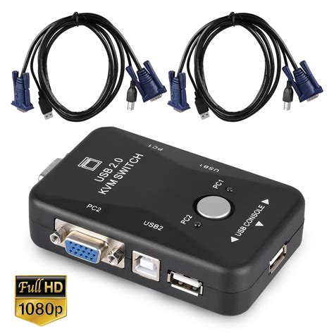 Tsv Usb Kvm Switch Box 2 Port Vga Video Sharing Adapter 2 In 1 Out