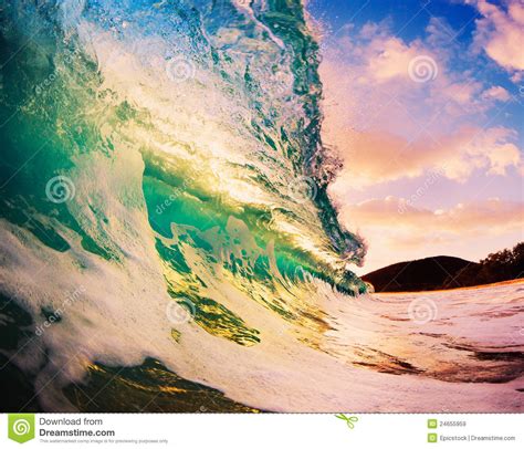 Sunset Wave Stock Image Image Of Crash Exercise Beach 24655959