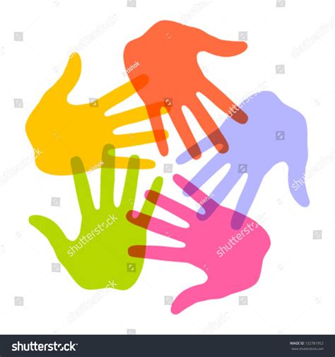 Colorful Hand Print Icon 5 Colors Stock Vector Royalty Free 132781952