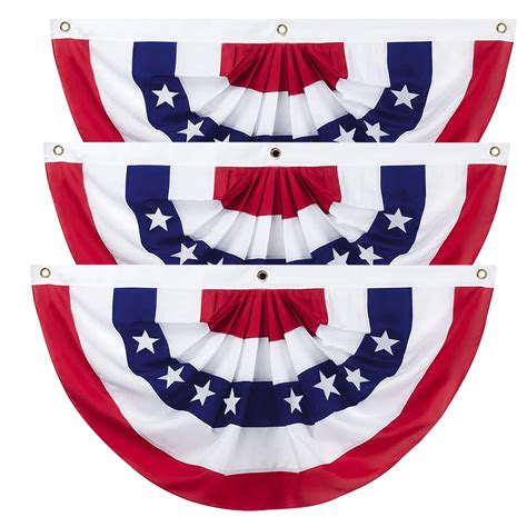 2 X 4 Ft American Pleated Fan Flag Usa Patriotic Half Fan Bunting Flag