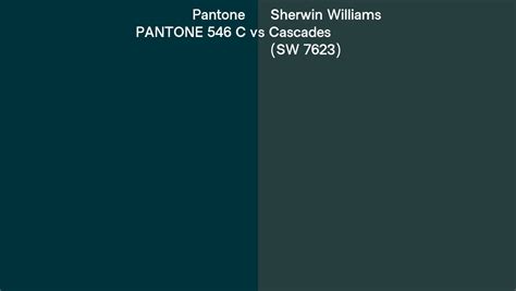 Pantone 546 C Vs Sherwin Williams Cascades Sw 7623 Side By Side