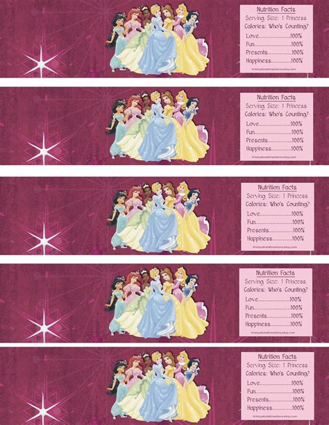 Disney Princess Water Bottle Labels Digital Free Printable Princess