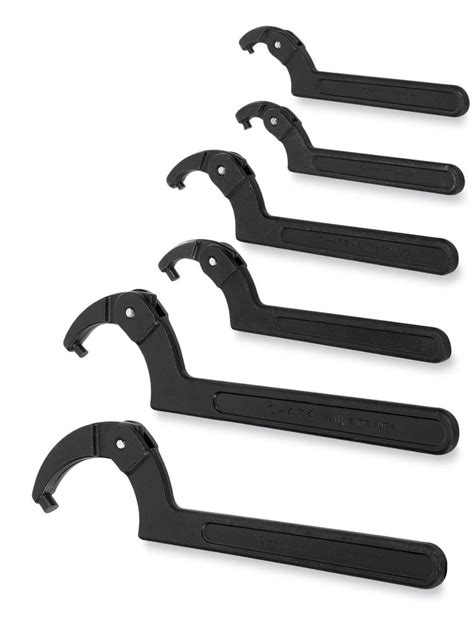 Adjustable Pin Spanner Wrench Set 6pcs Pins 18 316 14 And 38