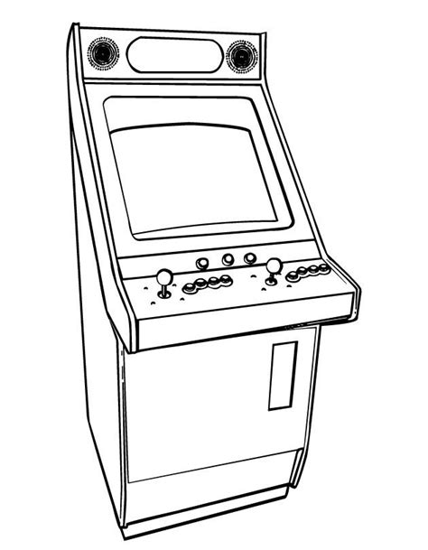 Printable Arcade Video Games Coloring Page From