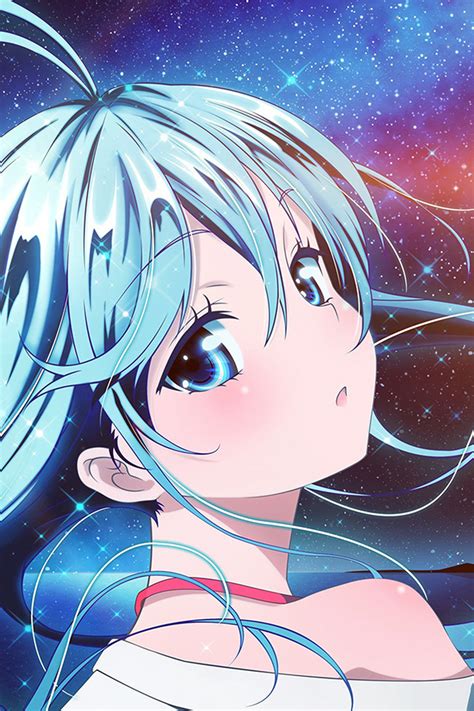 At50 Anime Girl Blue Beautiful Arum Art Illustration Flare Wallpaper