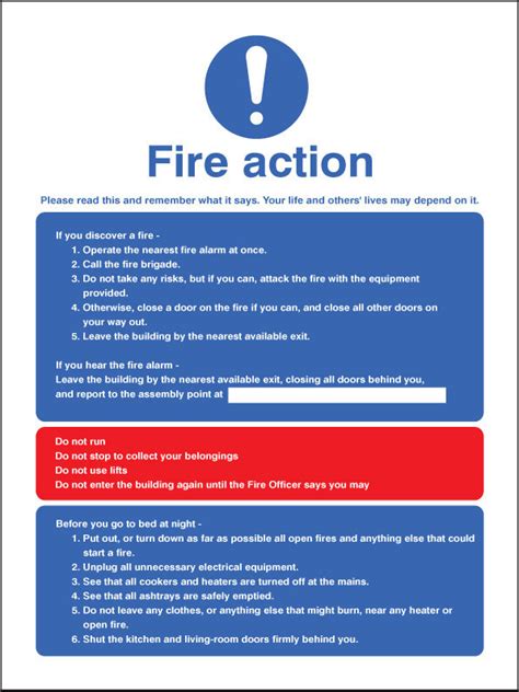 Fire Action Multiple Occupation Sign Uk Warning Safety Signs