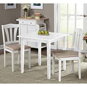 Dining table and chairs set 4, glass kitchen table and 4 faux leather foam high back padded chairs modern furniture sets for dining room, kitchen, office, lounge, grey 4.1 out of 5 stars 53 £175.99 £ 175. Amazon.com - Metropolitan 3 Piece Dining Set, in White ...