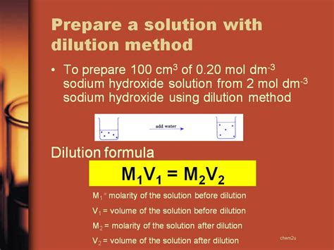 Chem2u Dilution Method Formula