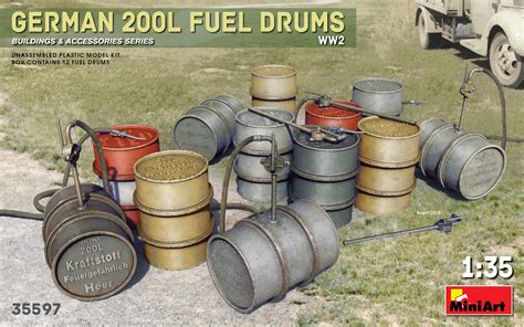 Miniart 35597 German 200l Fuel Drum Set Menzels Lokschuppen Onlineshop