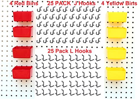 Jsp Peg Hook Kit Plastic Bin And Locking Pegboard Hooks 58 Piece Black S Jsp Manufacturing