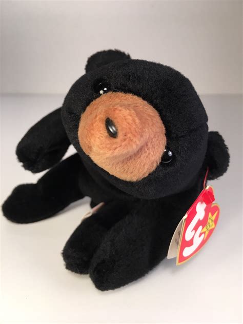 Blackie The Black Bear Ty Beanie Baby From Retired Etsy