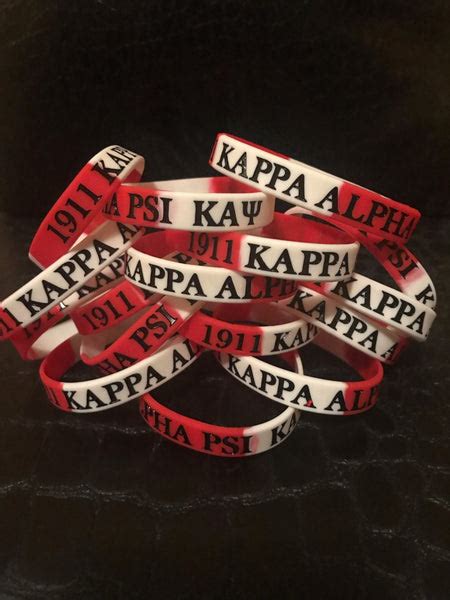 Redwhite Kappa Alpha Psi Rubber Bracelet Entreprenupe