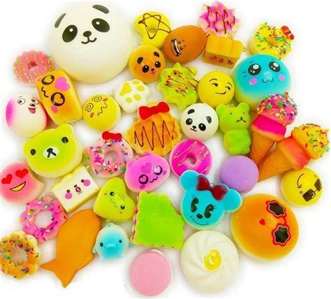 Wanruisi Squishy Toy 30 Pcs Jumbo Food Squishise Cat Hamburgers Cream