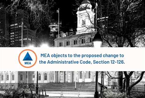 Mea Letter Administrative Code Section 12 126 Nyc Mea Nyc Managerial