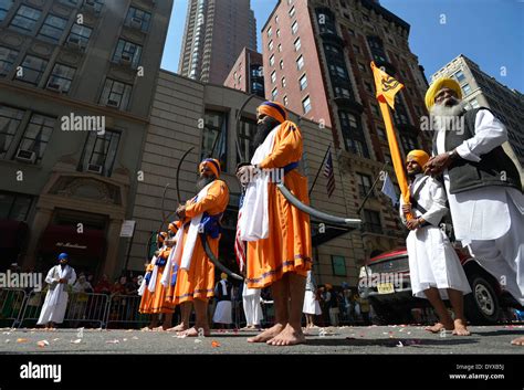new york usa 26th apr 2014 sikh people attend sikh parade in manhattan new york city the